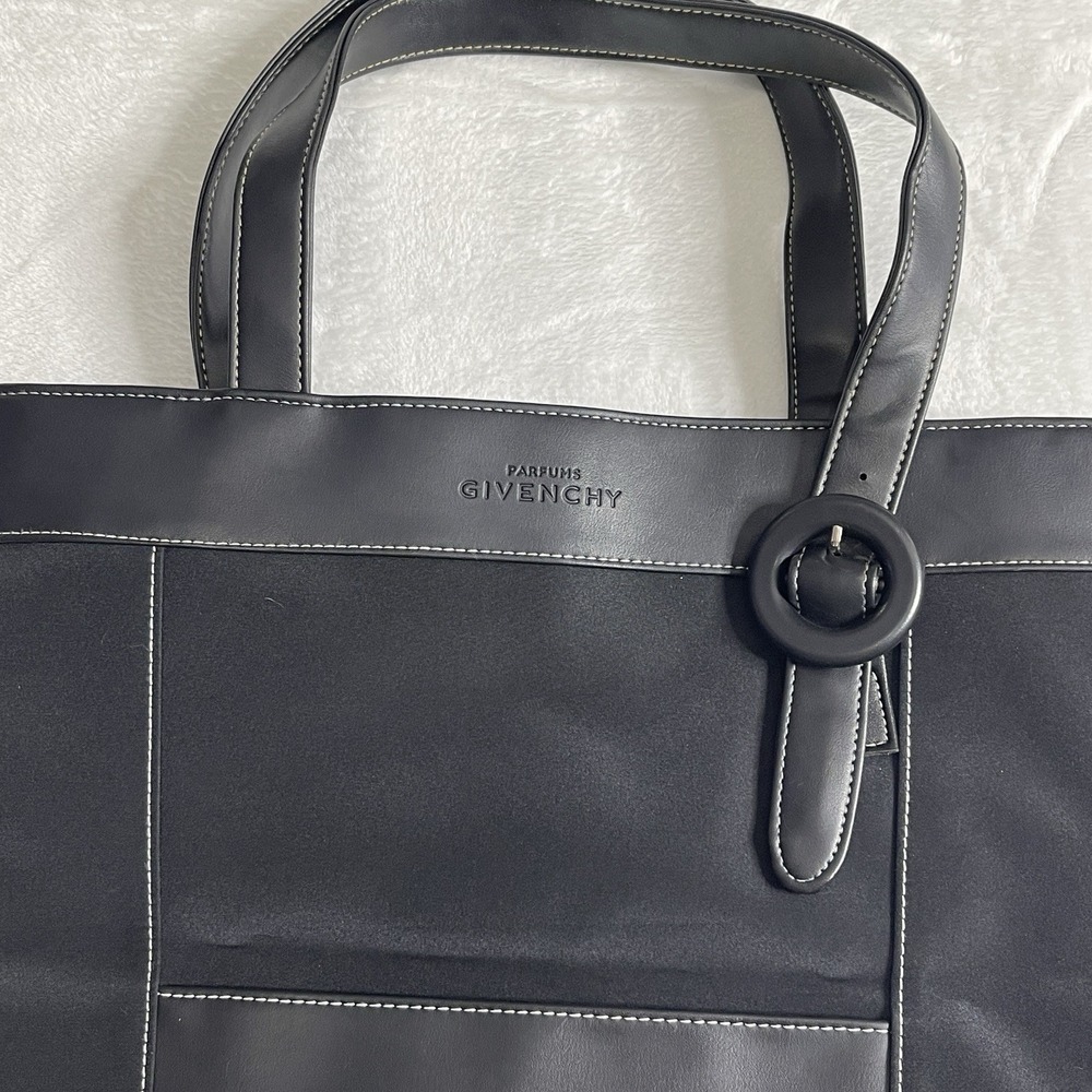 Givenchy Parfums Large Black Tote Bag with Shoulder Strap PVC Blocking - Picture 4 of 8